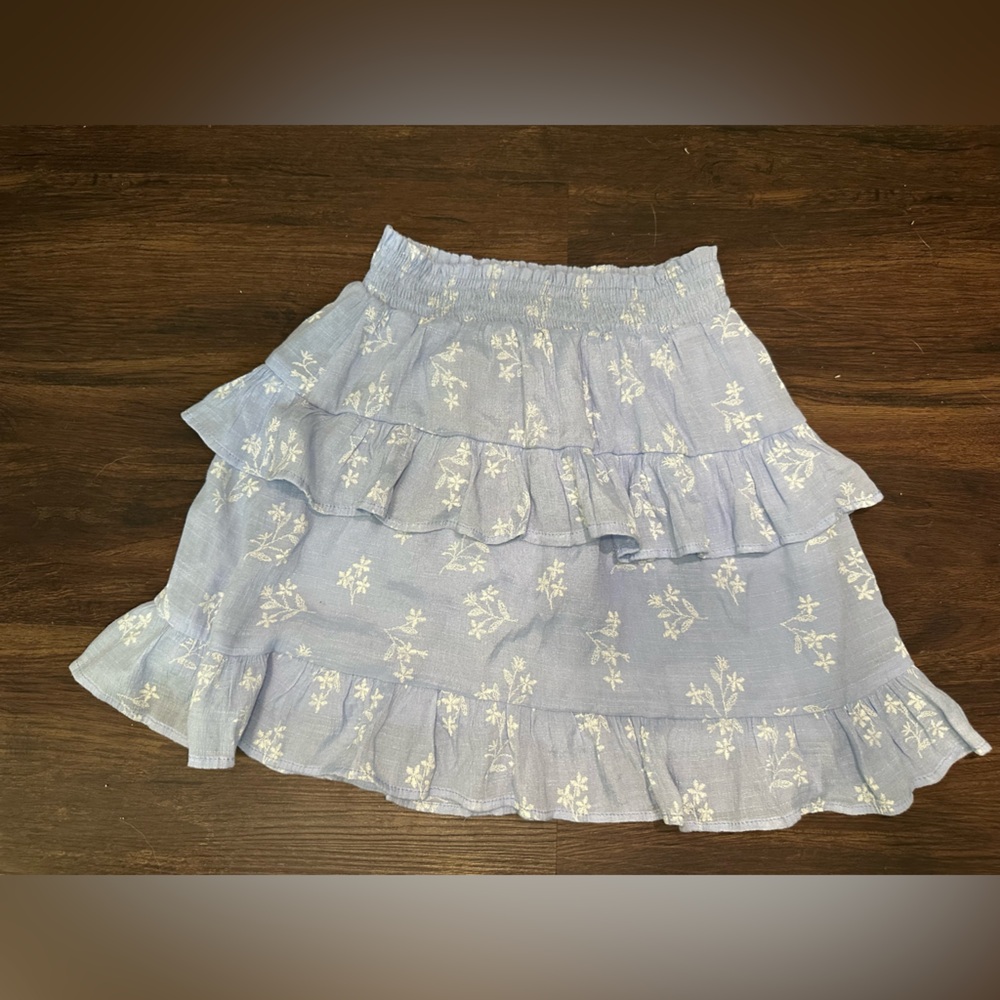 Altar'd State Light Blue Floral A-Line Skirt #c50